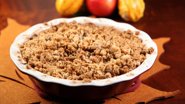 crumble in baking dish