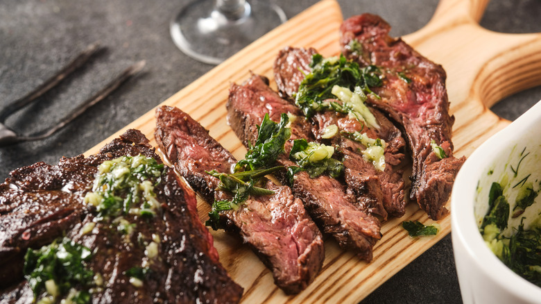 Steak with herbs and butter