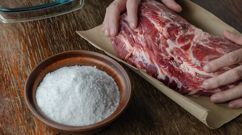 salt and meat for capicola