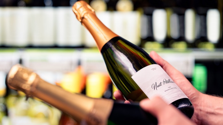 choosing sparkling wine in store