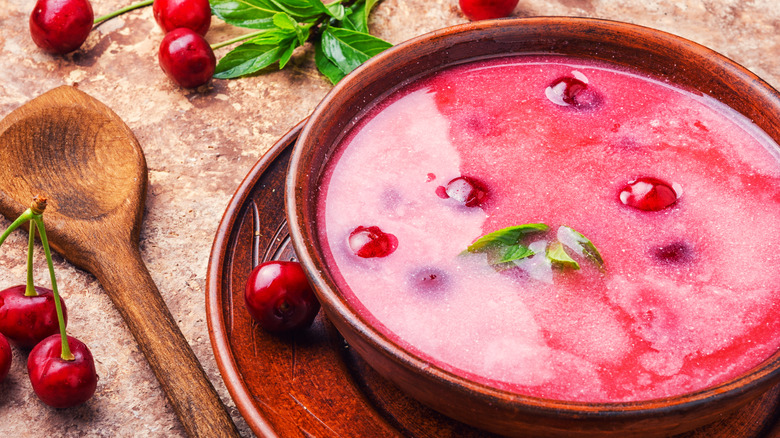 Bowl of fruit soup