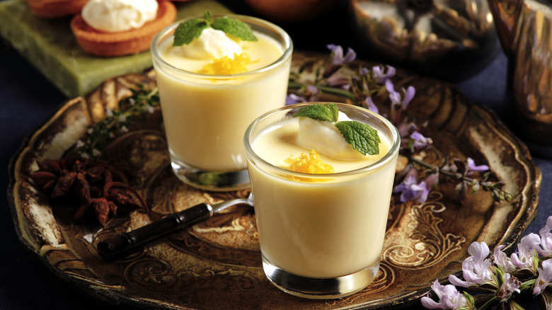 Two glasses of lemon posset