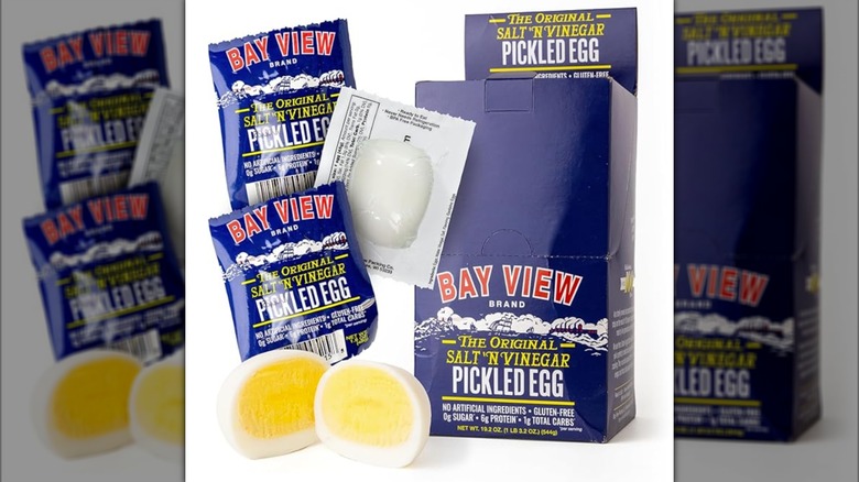 Bay View individually-wrapped pickled hard-boiled eggs