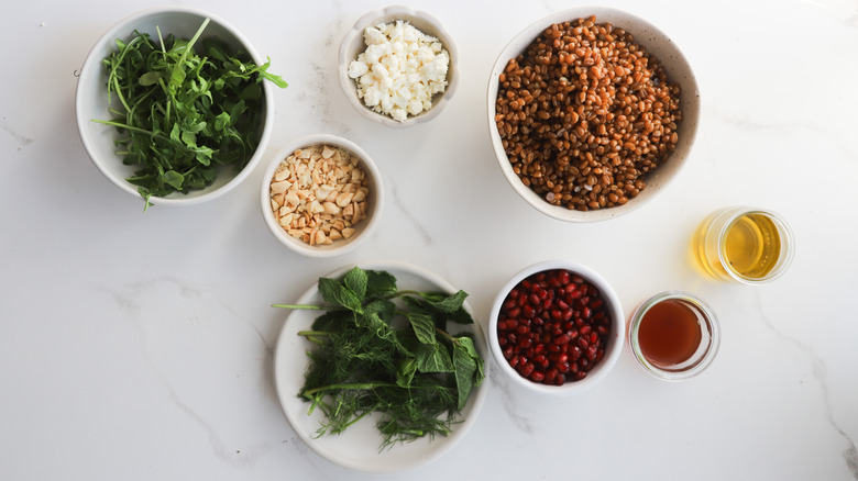 Wheat berry salad ingredients