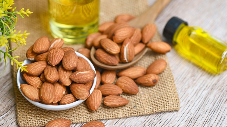 almonds and oil