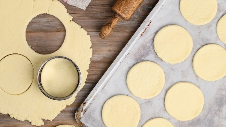 circles cut out of dough