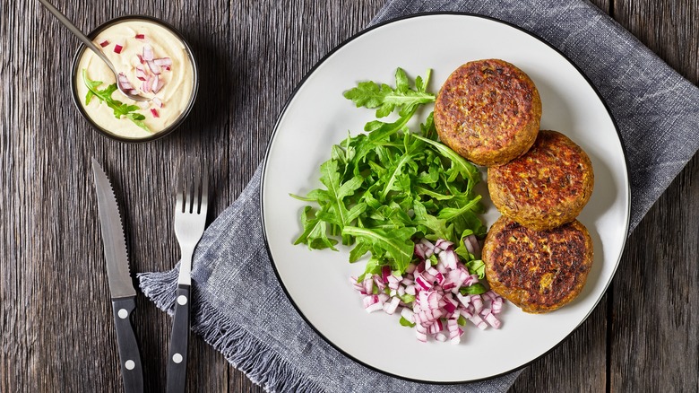 lentil patties on plate