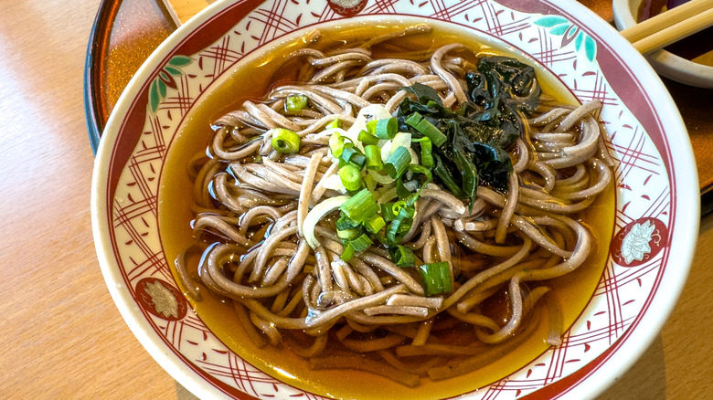 soba noodles in dashi broth