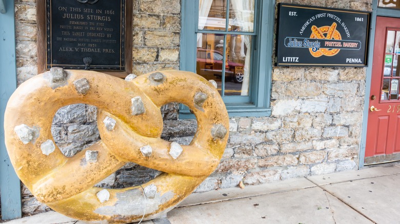 Exterior of the Julius Sturgis Pretzel Bakery in Pennsylvania