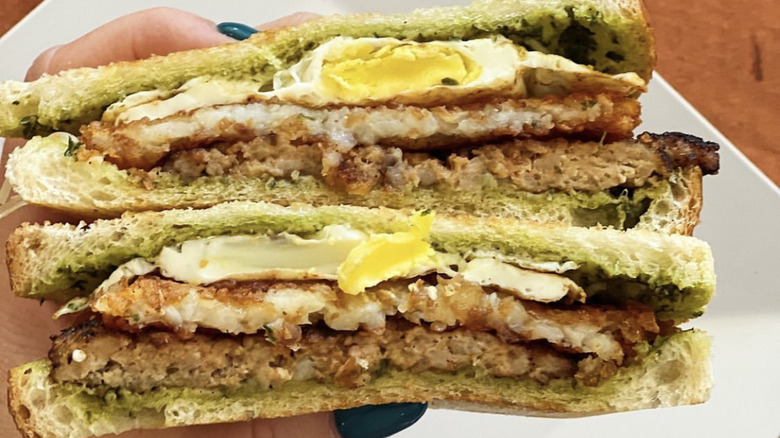 Yolko Ono breakfast sandwich
