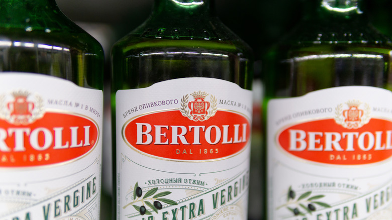 Bertolli olive oil on a shelf