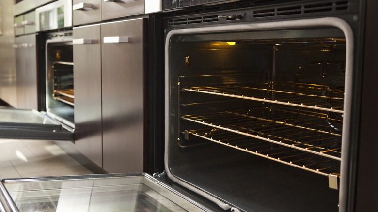 open ovens with multiple racks