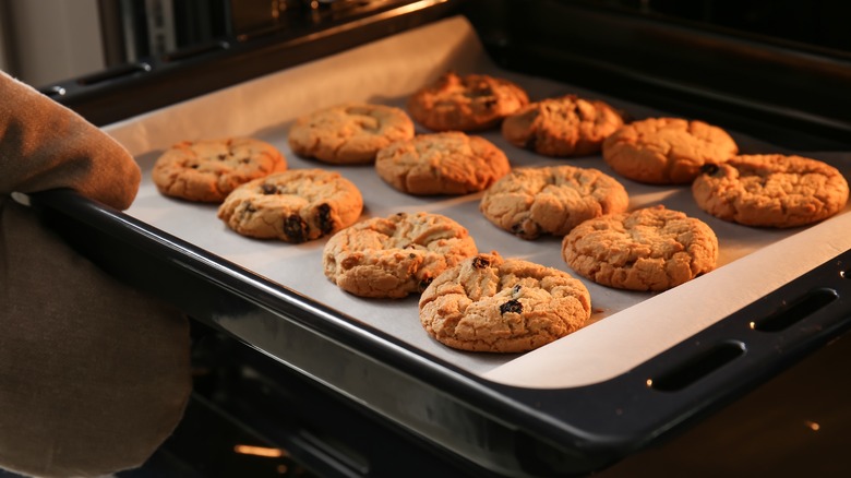 cookies in oven