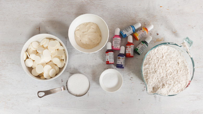 ingredients for rainbow sourdough