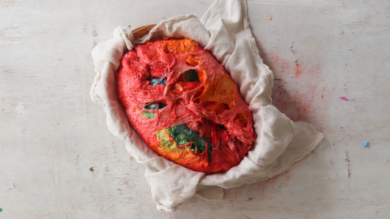 rainbow sourdough in a basket