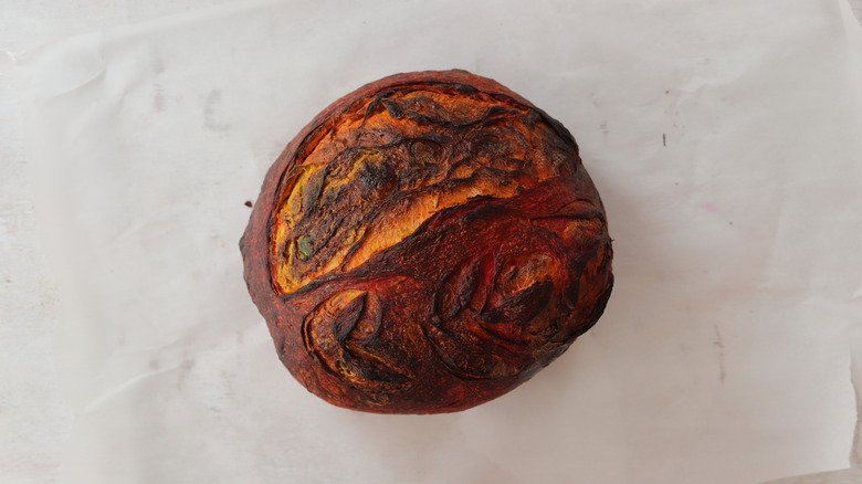 white chocolate rainbow sourdough