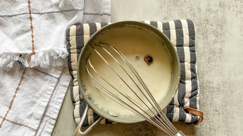 pie filling ingredients in saucepan