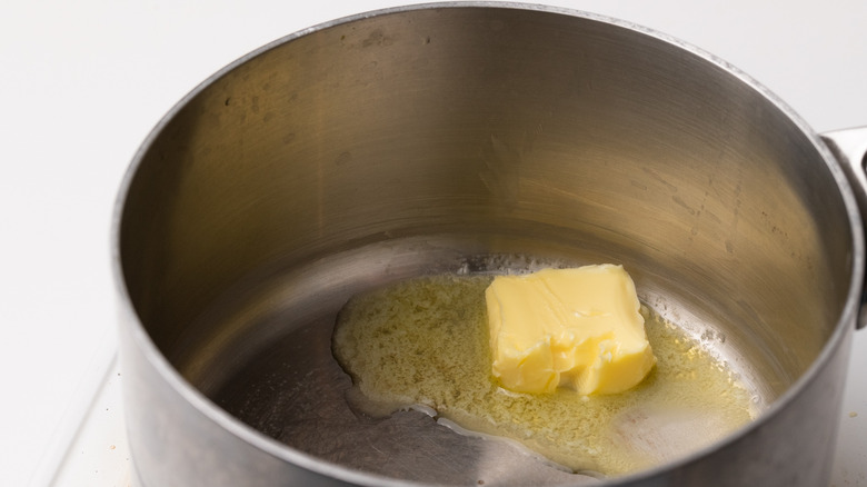 melting butter in a saucepan