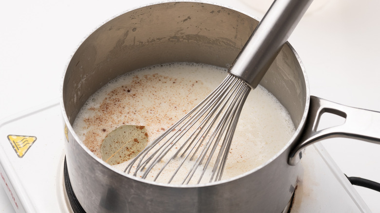 Bechamel in a saucepan