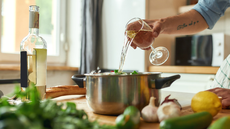 Cooking with white wine 