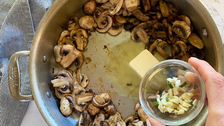 sauteed mushrooms, butter and garlic