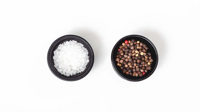 salt and pepper in bowls