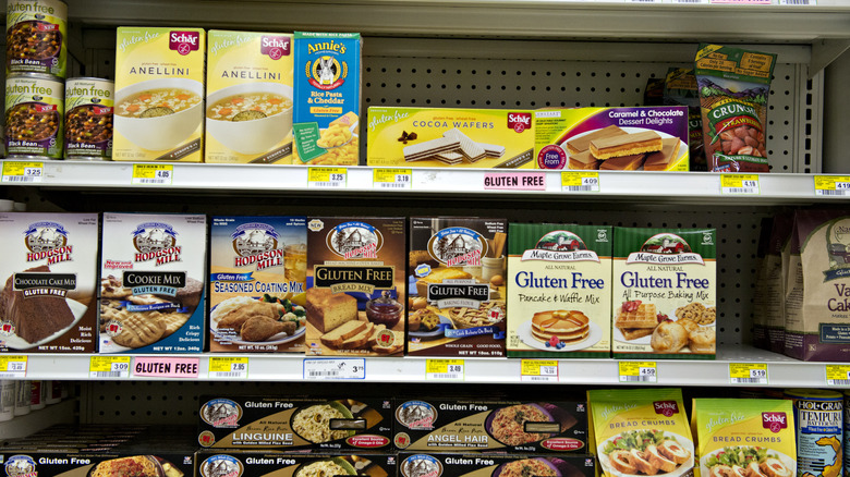 Gluten-free products in grocery store