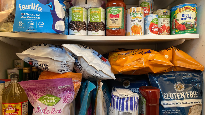 Pantry of canned goods