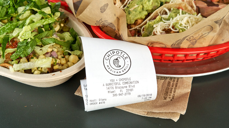 Chipotle salad and tacos