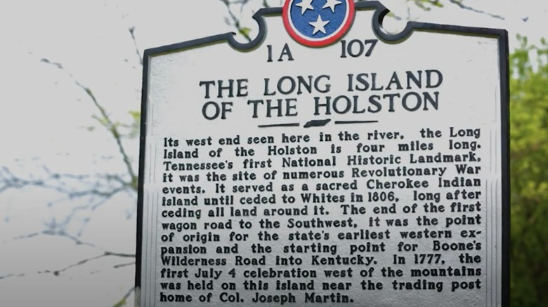 Long Island of Holston, Tennessee sign