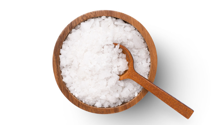 salt in a bowl with a spoon