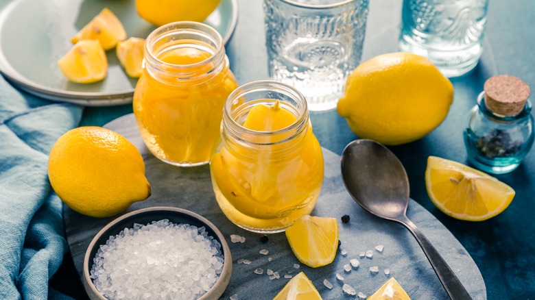 Preserved lemons in a jar 