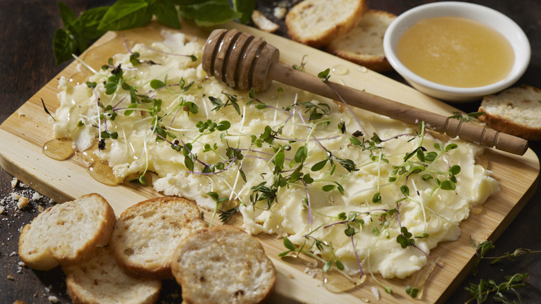 butter board with herbs
