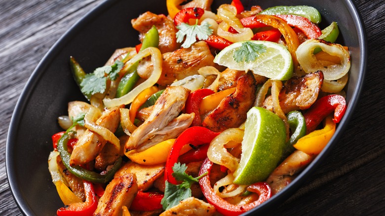 chicken and vegetable fajitas