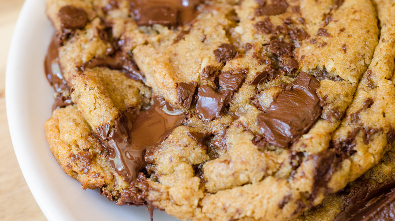 melting chocolate in cookie