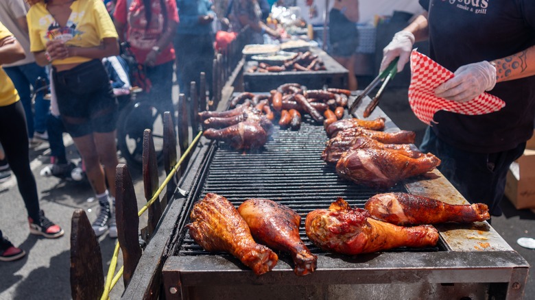 barbecue on the grill at juneteenth celebration