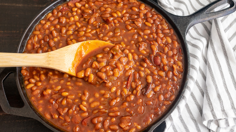 spooning out boston baked beans