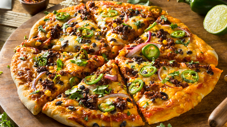 Taco pizza on board