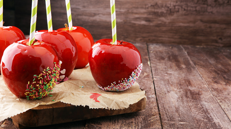 Red candy apples