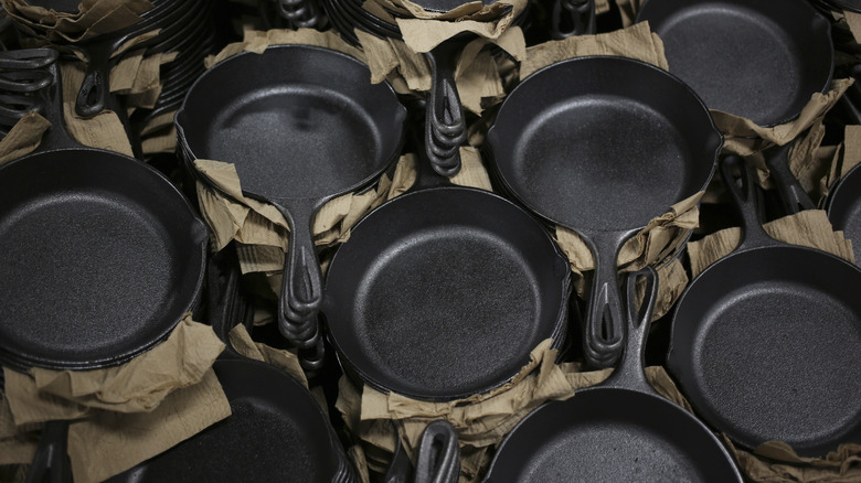 Lodge skillets at factory