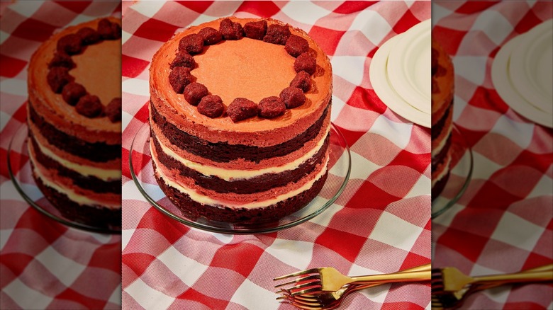 Milik bar cake on a table