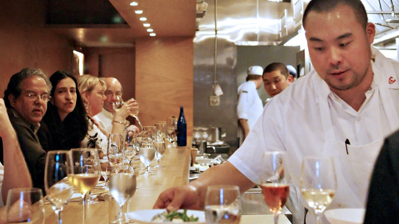 David Chang cooking at Momofuku