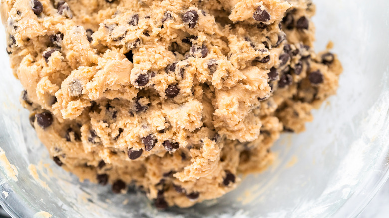 chocolate chip cookie dough in bowl