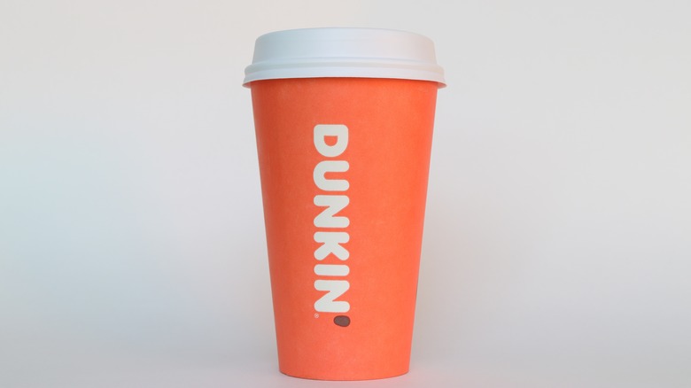 Orange Dunkin' cup