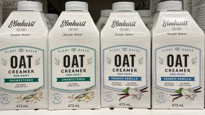 Elmhurst oat milk coffee creamers