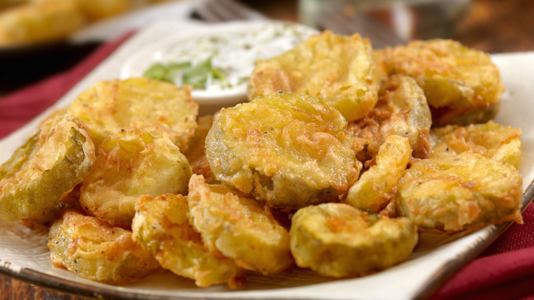 Plate of fried pickles