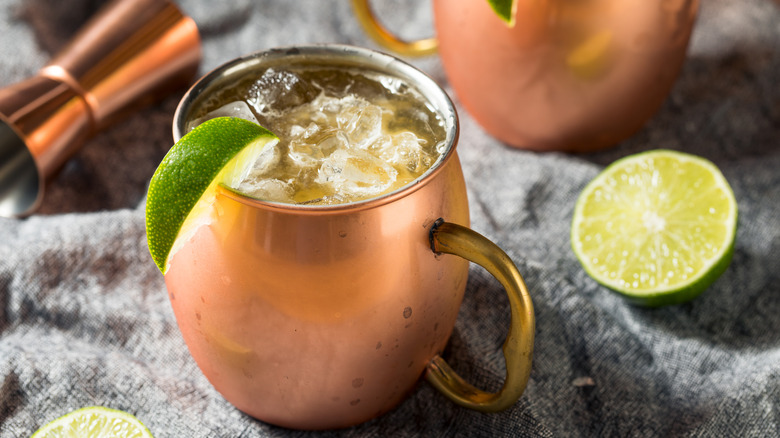 Kentucky mule in copper mug