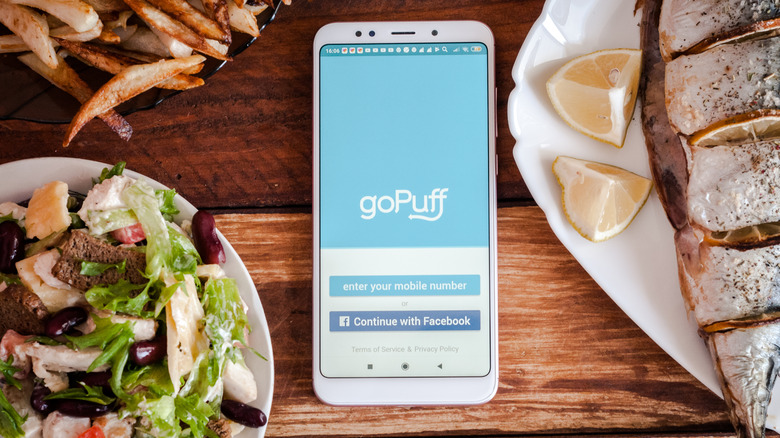 Gopuff app and food 