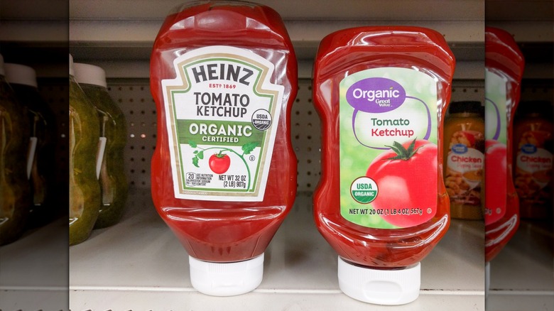 National brand and private label ketchup