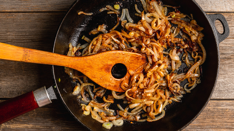 caramelized onions in pan